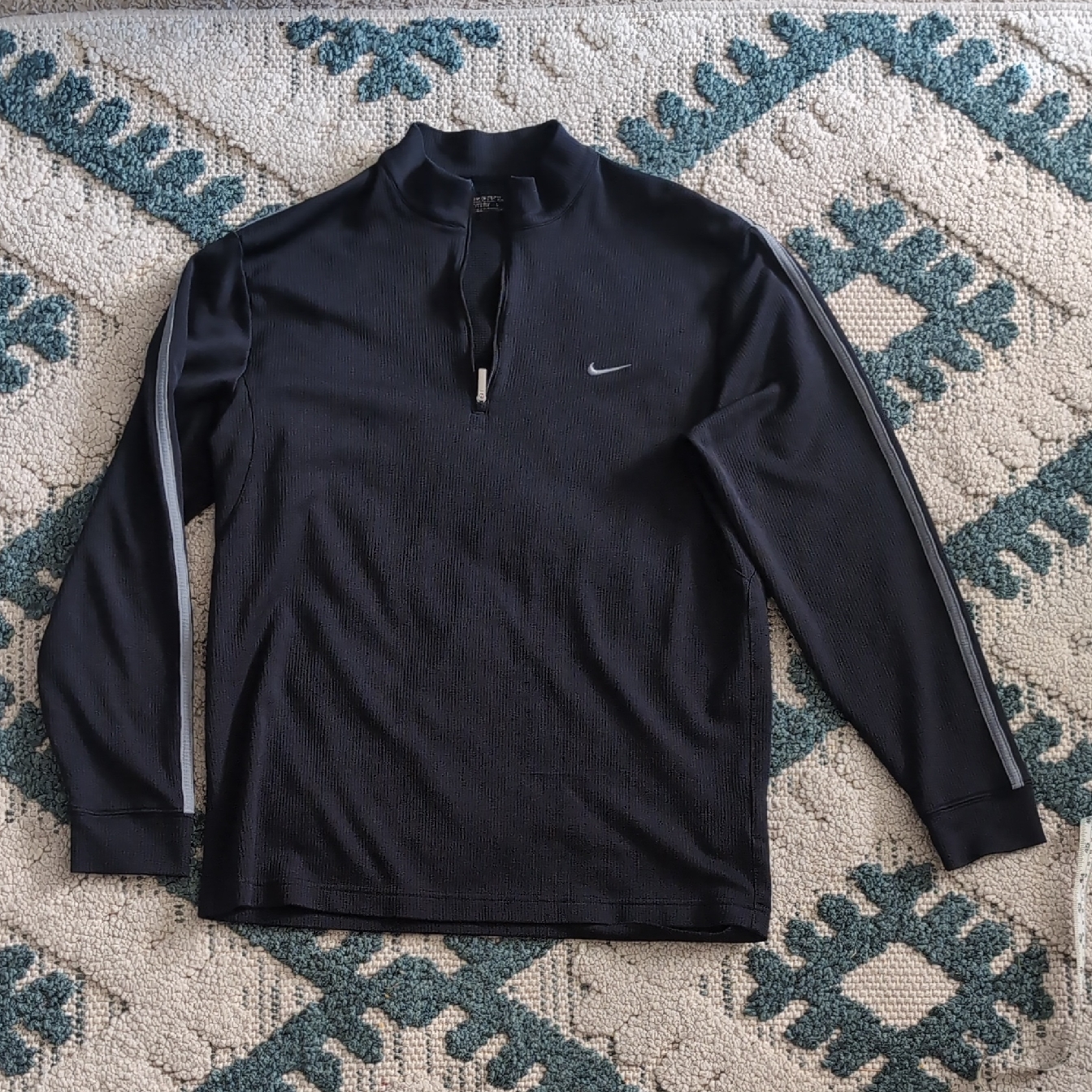Nike Black Half-Zip Pullover With White Accents